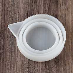 Белый Силиконовые чашки для смешивания, складной мерный стаканчик, белые, 126x105x106 мм, емкость: 500 мл (16.91 жидких унций)