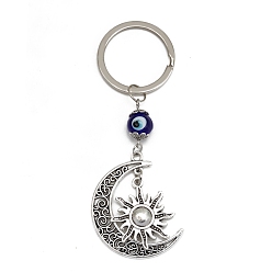 Луна Сплав брелки, подвески лэмпворк со сглазом, луна, 9.5x2.8 см