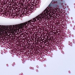 (DB1341) Окрашенный Антично-темно-розовый с Серебряной Подкладкой Бусины miyuki delica, цилиндр, японский бисер, 11/0, (db 1341) окрашенная в серебристый цвет античная темная роза, 1.3x1.6 мм, отверстия: 0.8 мм, около 10000 шт / мешок, 50 г / мешок