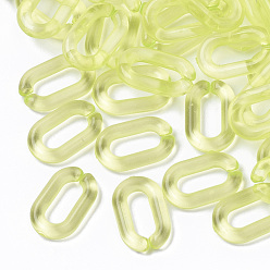 Желто-Зеленый Прозрачные акриловые связывая кольца, разъемы для быстрой связи, для изготовления ювелирных кабельных цепей, овальные, желто-зеленый, 15x9x3 мм, Внутренний диаметр: 3.5x9 мм, о 2370 шт / 500 г