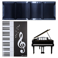 Черный Папка для нот из полипропиленового пластика 6-страниц для фортепиано, трехсекционный расширяемый органайзер, прямоугольные, чёрные, 313x220x13 мм