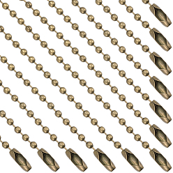 Bronze Antique Chaînes de boule de fer de 100pcs avec des connecteurs, soudé, pour la fabrication des étiquettes volantes, bronze antique, 15x0.25 cm