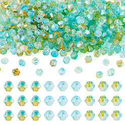 (52) Непрозрачная лаванда 390шт. 3 цвета прозрачные цвета стеклянный бисер, двухконусные, разноцветные, 4x4 мм, отверстие : 1 мм, 130 шт / цвет
