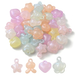 (52) Непрозрачная лаванда Светящиеся акриловые подвески, светится в темноте, разнообразные, разноцветные, 18~23x15~18.5x10~12 мм, отверстие : 2 мм