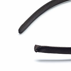 Coconut Brown Plain Plastic Hair Band Findings, No Teeth, Covered with Cloth, Coconut Brown, 120mm, 9.5mm