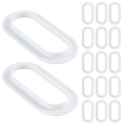 Белый 45шт. ручки для пластиковых пакетов, овальные, белые, 108x53.5x8 мм, внутренний диаметр: 84.5x30 мм