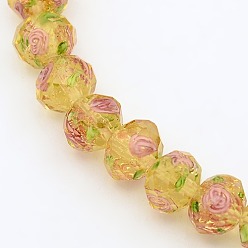 Мокасин Ручной работы золотые песочные бусины ручной работы, граненые, мокасин, 10x7 мм, отверстие : 2 мм, около 50 шт / нитка, 13.77 дюйм