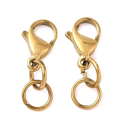 Настоящее золото 18K 304 нержавеющая сталь застежка когтя омара, с прыжковых колец, ионное покрытие (ip), реальный 18 k позолоченный, 23.5 мм