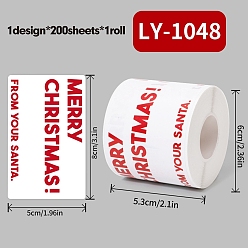 Белый 200 шт. бумажные самоклеящиеся наклейки на рождественскую тематику, для украшения подарков, белые, 80x50x0.1 мм