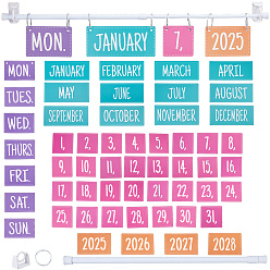 Couleur Mélangete Feuille de calendrier papier, calendrier poster pour fournitures murales de bureau, avec tige et crochet en plastique, fermoirs annulaires en fer, couleur mixte, 80x80~180x0.2mm