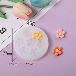 Flower DIY Silicone Molds, Fondant Molds, Resin Casting Molds, for Chocolate, Candy, UV Resin & Epoxy Resin Craft Making, White, Fondant Molds, Flower, 77x12mm