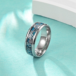 Темно-Голубой 201 Кольца для пальцев из нержавеющей стали с зубчатым узором, глубокое синее небо, 8 мм, внутренний диаметр: 20.6 мм