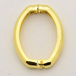 Golden Brass Shortener Clasps, Twister Clasps, Oval Ring, Golden, 27x20x3.5mm