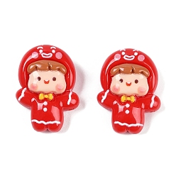 Human Рождественские кабошоны из непрозрачной смолы для декодирования, девушка, 22.5x18.5x7.5 мм