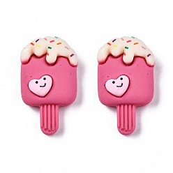 Светло-Вишневый Непрозрачные кабошоны из смолы, мороженое, светло-вишневый, 23x13x7 мм