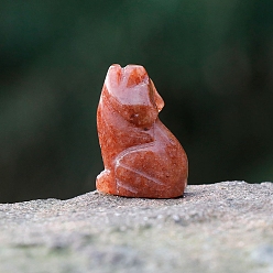 Фиолетовый Авантюрин Натуральный фиолетовый авантюрин резные фигурки, для украшения рабочего стола домашнего офиса, волк, 18~27 мм