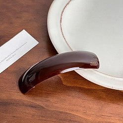 Кокосово-Коричневый Заколка для волос из ацетата целлюлозы, с фурнитурой платина железная, прямоугольные, кокосового коричневый, 100 мм