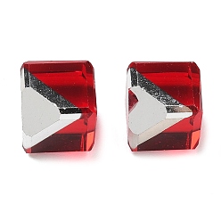 Красный K9 стеклянные имитации австрийских хрустальных бусин, без отверстия , квадратный, красные, 8x8x8 мм