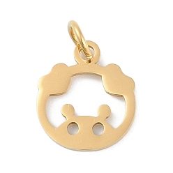 Свинья 304 подвески из нержавеющей стали, двенадцать талисманов по китайскому зодиаку, с целью перехода в кольце, свинья, 12.5x11x0.9 мм, отверстие : 3.1 мм