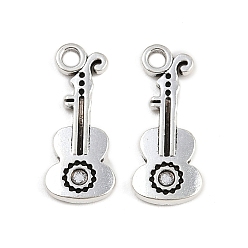 Античное Серебро Сплавочные подвески тибетского стиля, гитар, античное серебро, 21x9x2 мм, отверстие : 2 мм, Около 961 шт / 1000 г