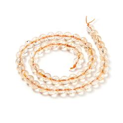 Citrine Natural Citrine Beads Strands, Round, 8x7.5mm, Hole: 1mm, about 46~49pcs/strand, 15.5 inch