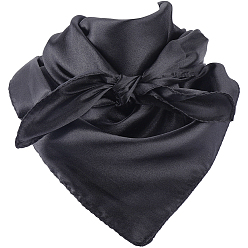 Черный Шифоновый платок для женщин, чёрные, 830x855x0.5 мм