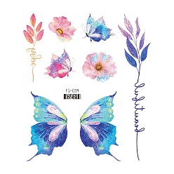 Разноцветный Боди-арт татуировки, временные наклейки с татуировками, бабочка, красочный, 12x10.5 см