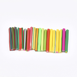 Mixed Color Handmade Polymer Clay Nail Art Decoration, Fashion Nail Care, No Hole Tubes, Fruit Theme, Mixed Color, 47~52x4~6x4~6mm