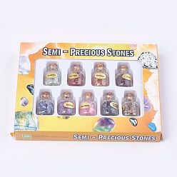 Смешанные камни Бутылки из натуральных бусин из драгоценных камней, , 32x22 мм