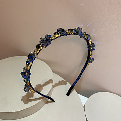 Морской Синий Тонкие ленты для волос из сплава со стразами в стиле барокко, аксессуары для волос для женщин и девочек, Marine Blue, 140x140 мм