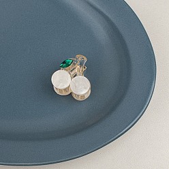 Белый Миниатюрные милые пластиковые заколки для волос в форме когтей в форме вишни, для девочек, белые, 25x25 мм