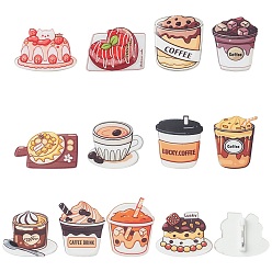 Food 24шт. 12 варианты акриловых значков для рюкзака и одежды, разноцветные, торт и кофе, 25~38.5x28~41 мм, 2 шт / стиль