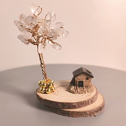 Хрусталь Украшения из натуральных кристаллов кварца, Деревянная основа, медная проволока, энергетический камень по фен-шуй, подарок для женщин и мужчин, медитация, 100 мм