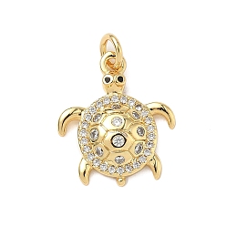 Tortoise Латунные микро проложить кубического циркония подвески, без кадмия и без свинца, долговечный, стойки покрытие, реальный 18 k позолоченный, с целью перехода в кольце, черепаха, 19x16x4 мм, отверстие : 3 мм
