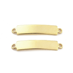 Настоящее золото 18K 201 звенья / соединители из нержавеющей стали, закругленный прямоугольник, штамповка пустой метки, реальный 18 k позолоченный, 31.5x6x2 мм, отверстие : 1.6 мм