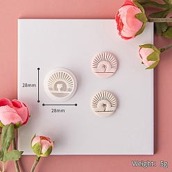 Round Bohemian style Plastic Molds, Clay Cutters, Clay Modeling Tools, for Earring Making, Round with Tree, 2.8x1.15cm