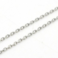 Stainless Steel Color 304 Stainless Steel Cable Chain Necklaces, with Lobster Claw Clasps, Stainless Steel Color, 19.6 inch(50cm), 1mm