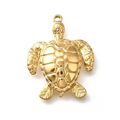 Золотой 304 подвески из нержавеющей стали, ионное покрытие (ip), очарование морской черепахи, золотые, 27x21x5 мм, отверстие : 1.4 мм