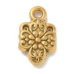 Настоящее золото 18K Ионное покрытие (ip) 304 подвески из нержавеющей стали, цветочный шарм, реальный 18 k позолоченный, 17.5x10.5x3 мм, отверстие : 1.8 мм
