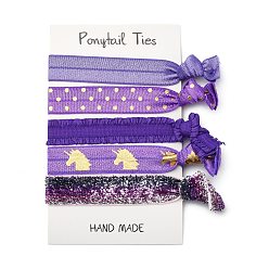 Planet Девушки аксессуары для волос, нейлоновые резинки для волос, Держатель конского хвоста, аксессуары для волос, узел, вселенная тематический узор, 95~107x15~17 мм