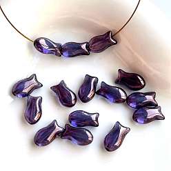 Индиго Прозрачные акриловые бусины, для ожерелья своими руками, рыба, индиговые, 10x6 мм