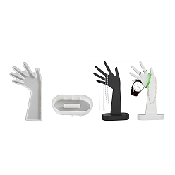 Белый Силиконовые формы для подставки своими руками, формы для литья смолы, для уф-смолы, изготовление ювелирных изделий из эпоксидной смолы, белые, 190x100x31 мм, отверстие : 74x10 мм, внутренний диаметр: 170x80 мм