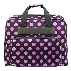 Фиолетовый Оксфордская вязаная сумка на молнии с узором в горошек, органайзер для хранения пряжи, сумка для крючков и спиц, фиолетовые, 24x48x31.8 см