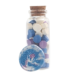 Royal Blue Sealing Wax Particles, for Retro Seal Stamp, Octagon, Royal Blue, Bottle: 30x77mm, 60pcs/bottle