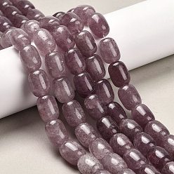 Клубничный Кварц Природного кварца клубники нитей бисера, колонка, 16x13 мм, отверстие : 1.2 мм, около 35 шт / нитка, 16.14'' (41 см)