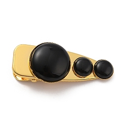 Снежный Обсидиан Заколки из натурального черного обсидиана из кожи аллигатора, с железом найти, без кадмия и без свинца, 26~27x59~61x14~16 мм