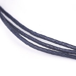 Black Waxed Cotton Thread Cords, Black, 1mm, about 100yards/roll(300 feet/roll)