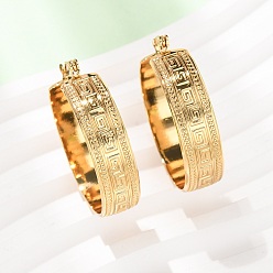 Golden 304 Stainless Steel Hoop Earrings for Women, Ion Plating(IP), Golden, 33.5x31.5x8.5mm