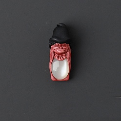 Moonstone Natural Moonstone Pendants, Elf with Witch Hat Charm, 45x20mm