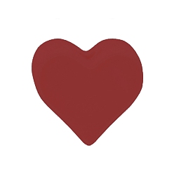 Dark Red Heart Food Grade Silicone Beads, Dark Red, 12x13.5mm